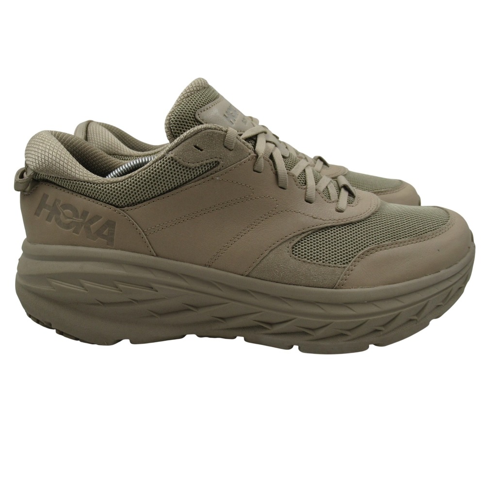 Hoka One One Bondi L Oxford Tan Dune Leather Mesh Sneakers 1110538 OTOT Mens 13